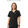 FIGS Octavia Maternity Scrub Top for Women — V-Neck, One Pocket, Curved High-Low Hem, 4-Way Stretch Women's Scrub Top - Image 5