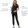 FIGS Octavia Maternity Scrub Top for Women — V-Neck, One Pocket, Curved High-Low Hem, 4-Way Stretch Women's Scrub Top - Image 2