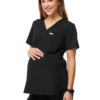 FIGS Octavia Maternity Scrub Top for Women — V-Neck, One Pocket, Curved High-Low Hem, 4-Way Stretch Women's Scrub Top